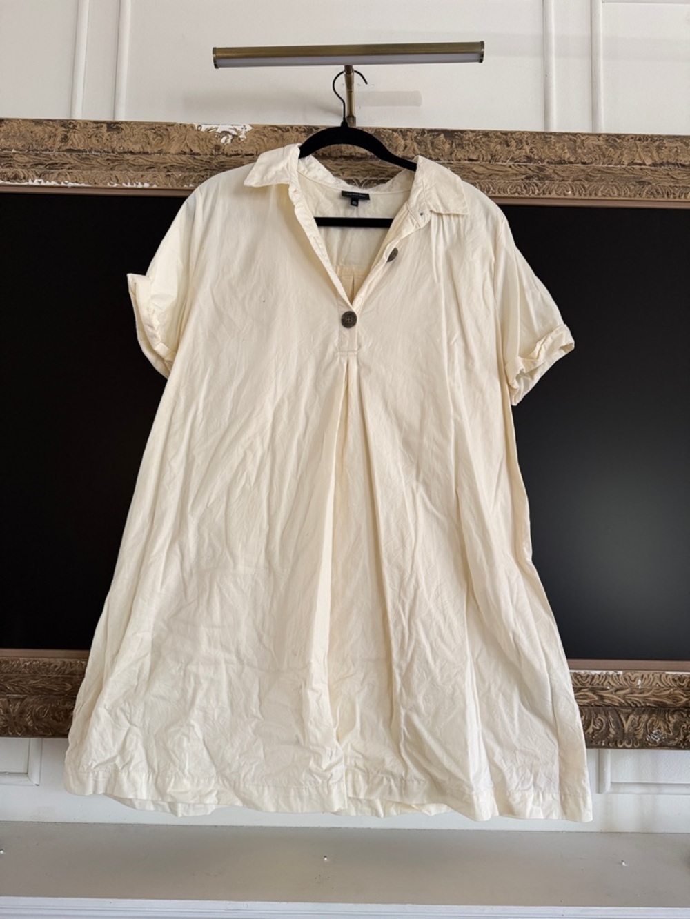 Who What Wear Cream Mini Dress with Button Detail